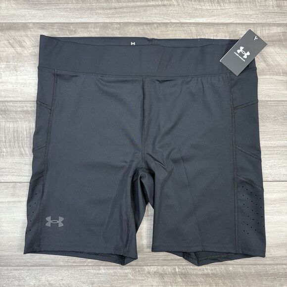 Under Armour Mens UA Speedpocket Half Tights Shorts Black Sz 2XL 1373218 NWT $50 - Picture 1 of 10